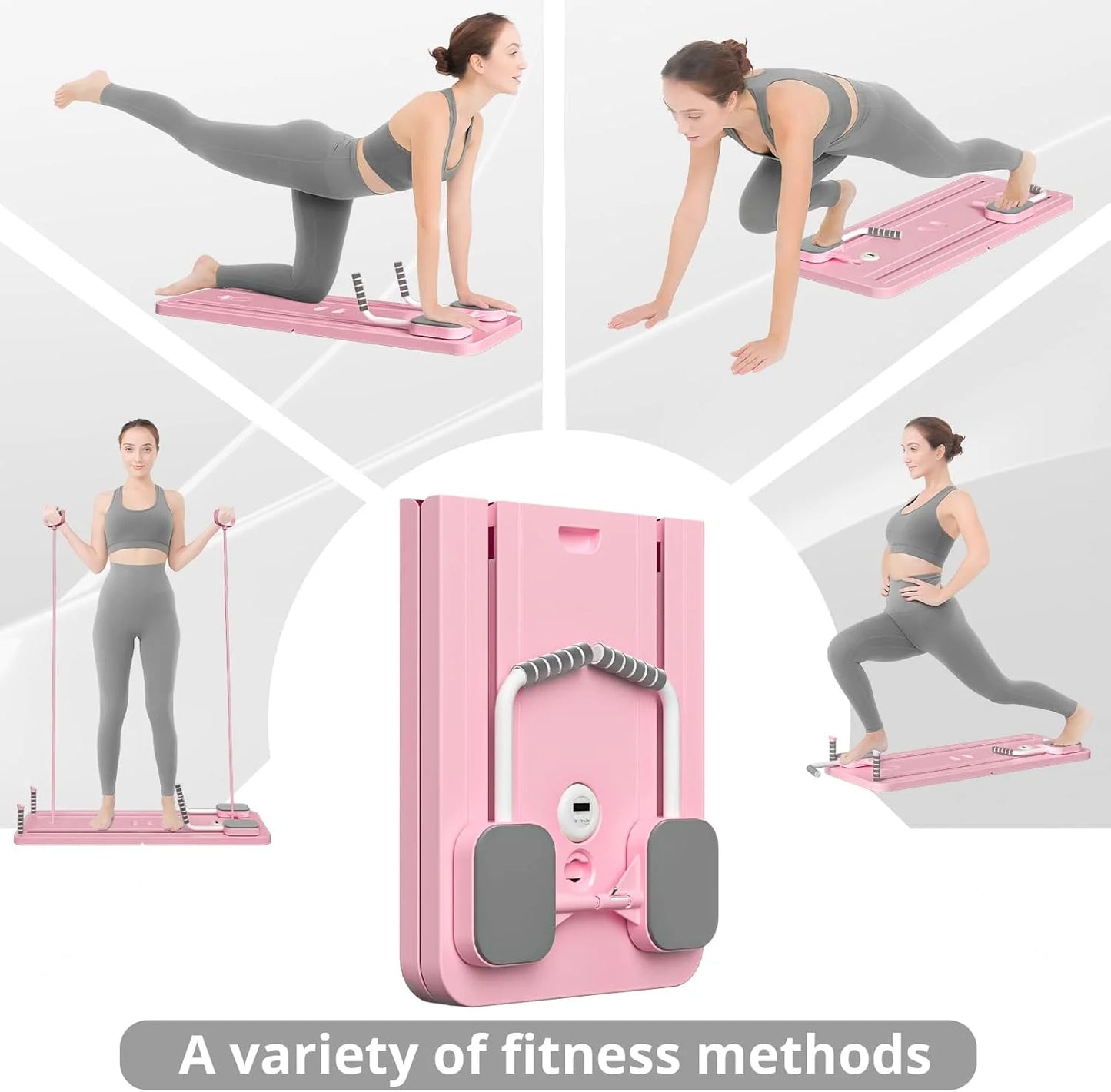 2024 Multi-Purpose Pink Reformer Board Set - 5 in 1 Foldable Sliding Board for Home Use