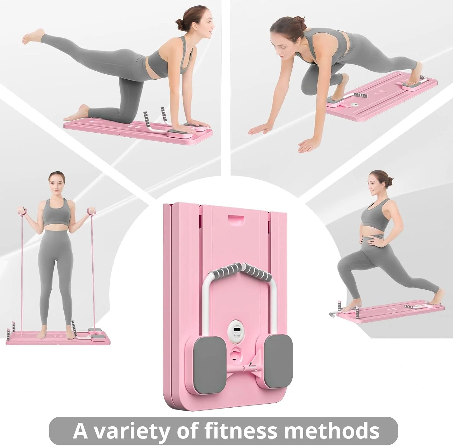 2024 Multi-Purpose Pink Reformer Board Set - 5 in 1 Foldable Sliding Board for Home Use