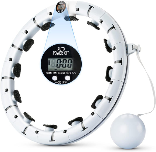 Revolutionize Your Fitness Routine with Our 2-in-1 Weighted Smart Hoola Hoop - 16 Detachable Knots for Ultimate Weight Loss & Massage (Blue)