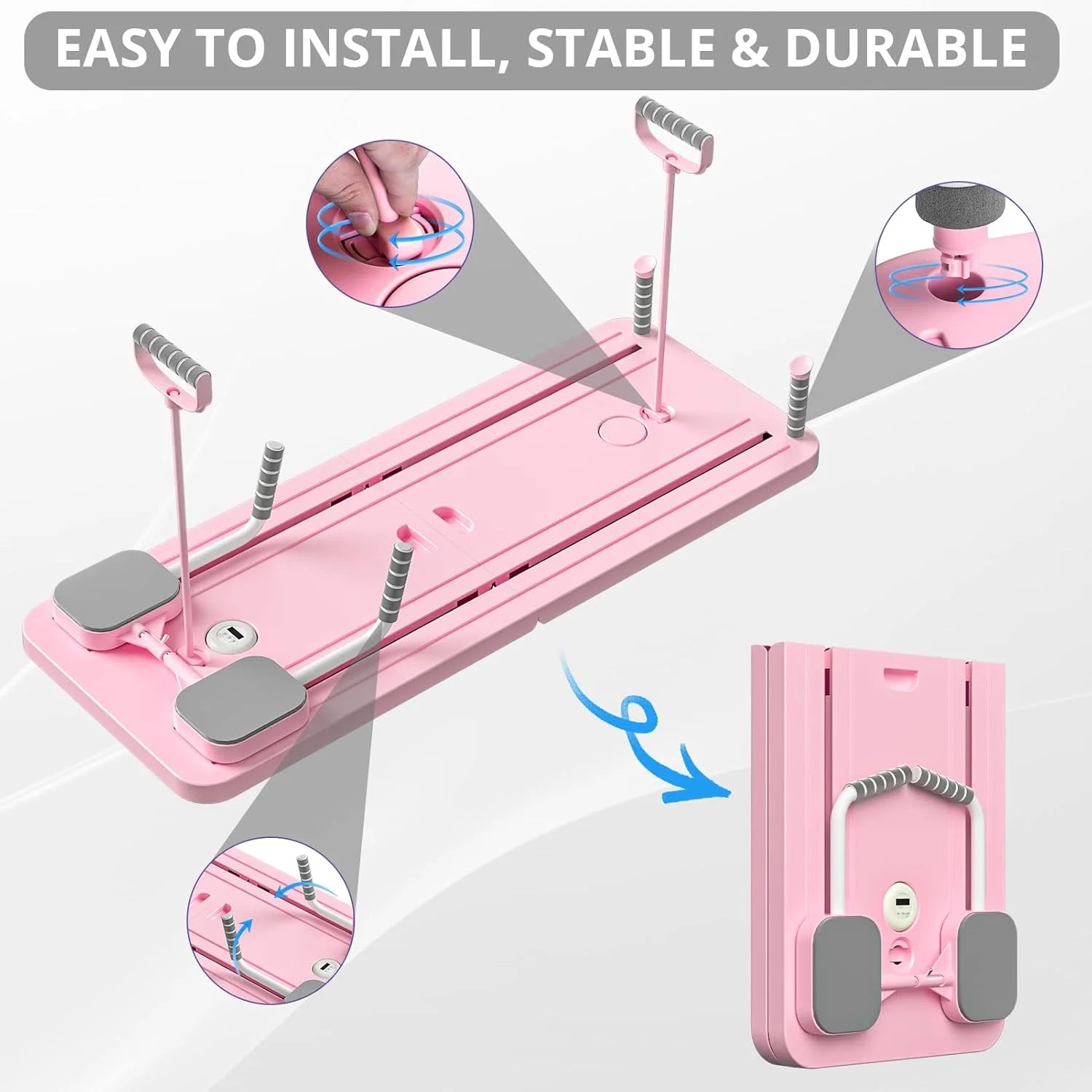 2024 Multi-Purpose Pink Reformer Board Set - 5 in 1 Foldable Sliding Board for Home Use