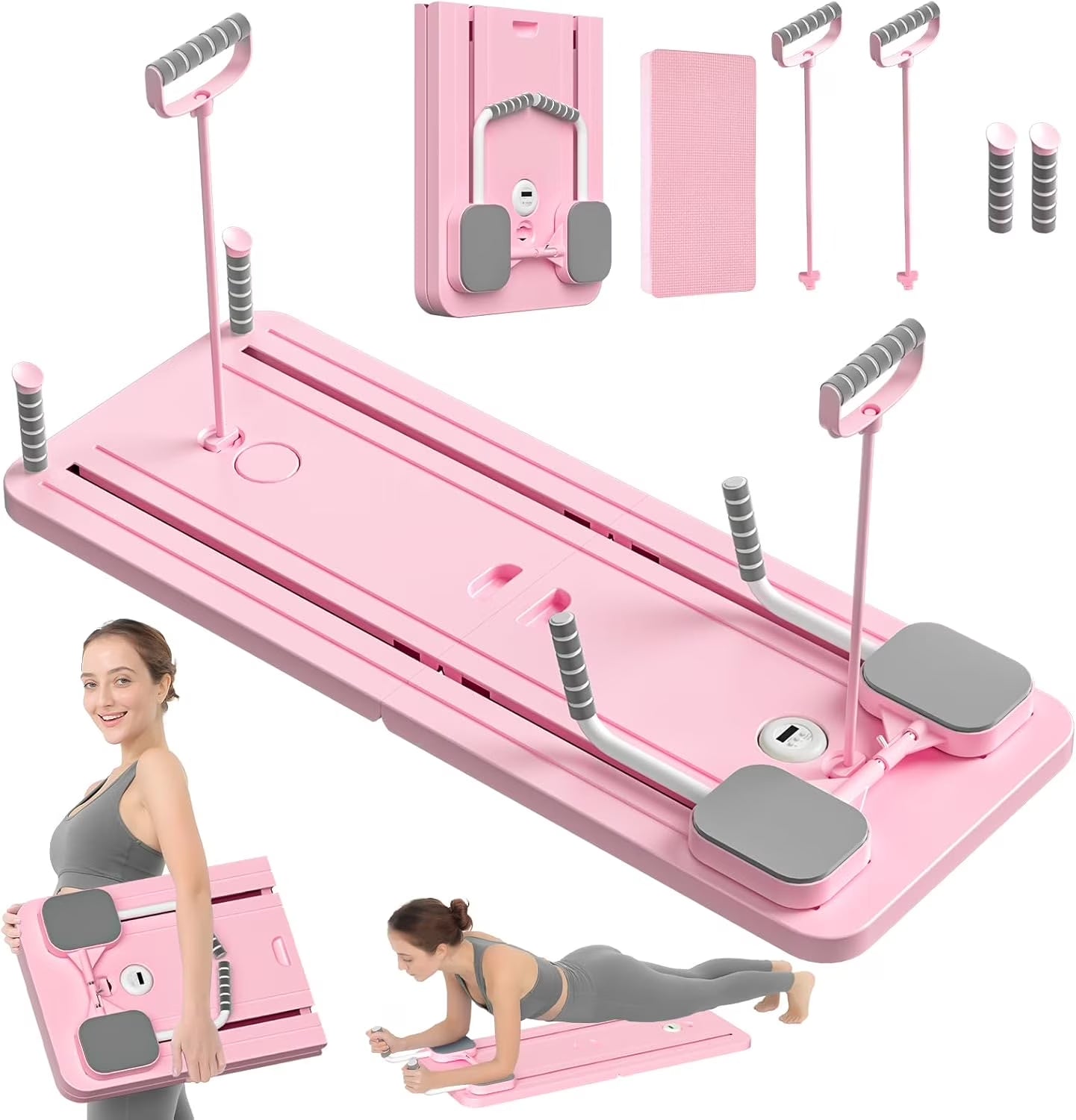 2024 Multi-Purpose Pink Reformer Board Set - 5 in 1 Foldable Sliding Board for Home Use