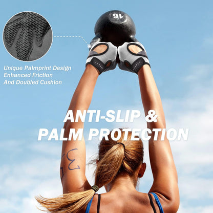 LIFECT Freedom Workout Gloves - Premium Fingerless Weight Lifting Gloves for Powerlifting & Gym Training - Unisex Design for All Fitness Enthusiasts