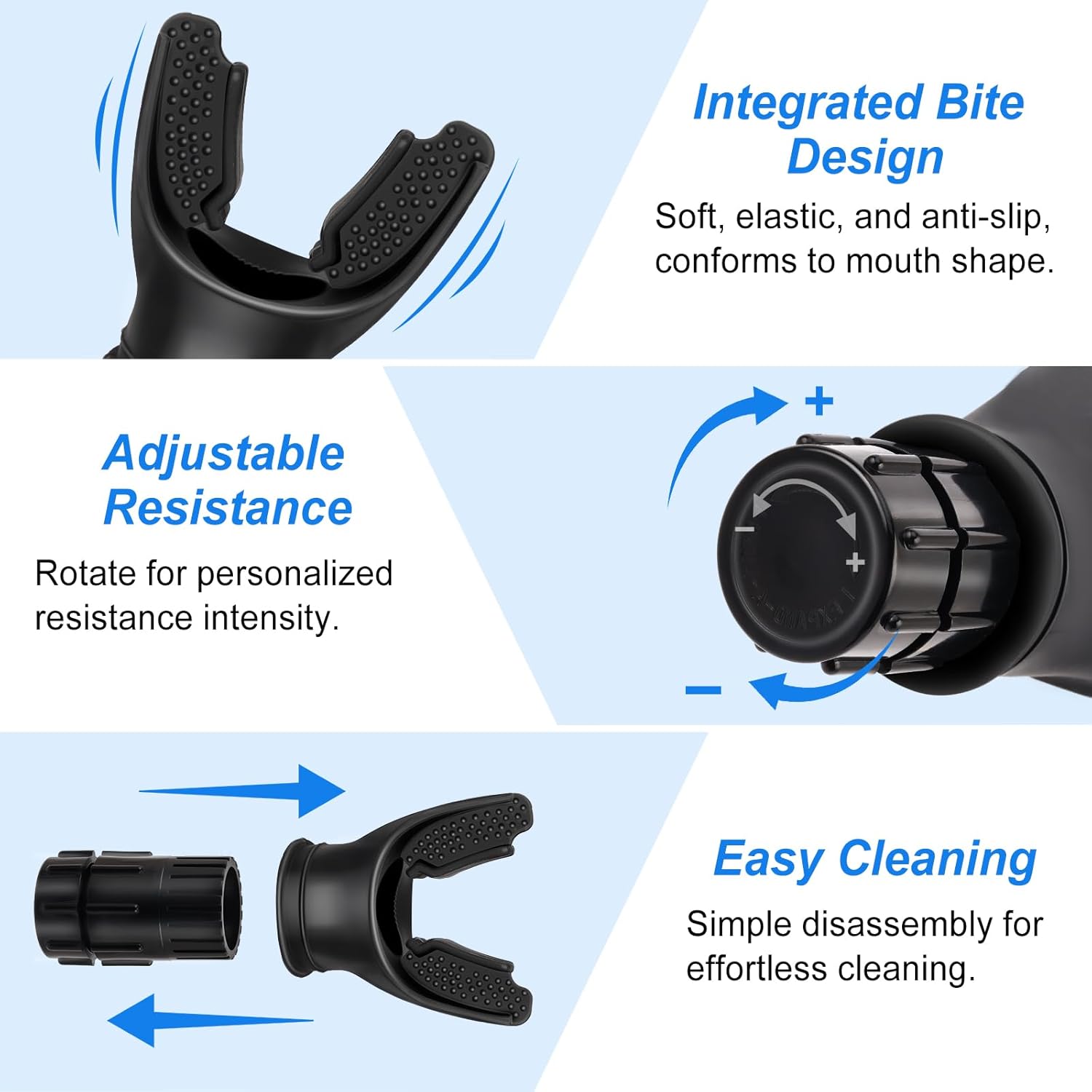 Boost Your Lung Capacity Anywhere: Portable 3-Piece Breathing Trainer with Adjustable Resistance (Black/Grey/White)