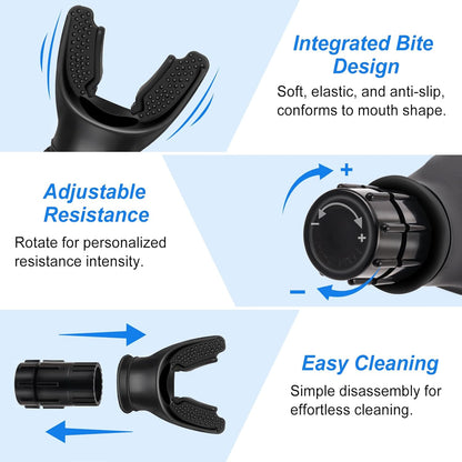 Boost Your Lung Capacity Anywhere: Portable 3-Piece Breathing Trainer with Adjustable Resistance (Black/Grey/White)