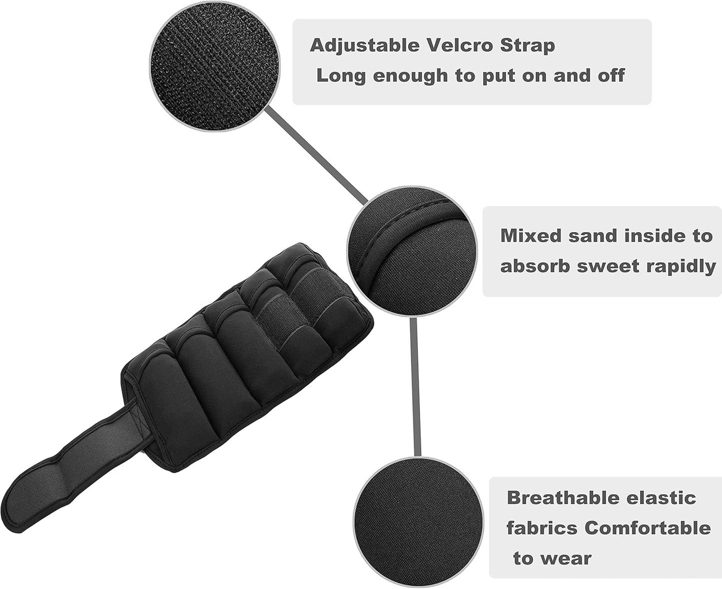 DNC Adjustable Ankle Weights - 1 Pair (7 lbs & 10 lbs) for Ultimate Strength Training - Versatile Removable Weights for Gym, Workout & Fitness for Men & Women