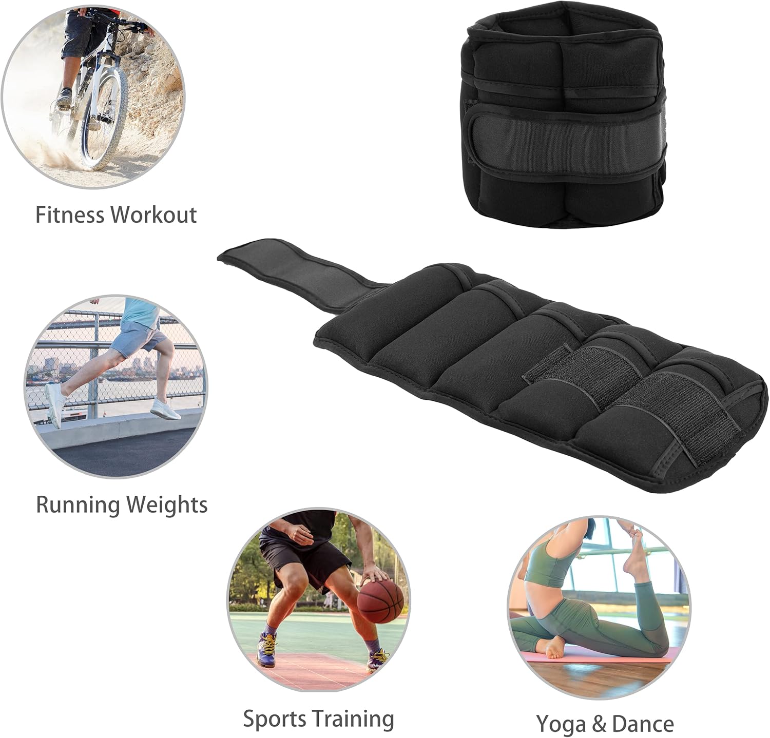 DNC Adjustable Ankle Weights - 1 Pair (7 lbs & 10 lbs) for Ultimate Strength Training - Versatile Removable Weights for Gym, Workout & Fitness for Men & Women