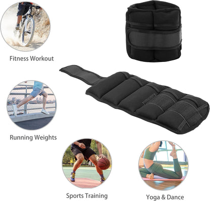 DNC Adjustable Ankle Weights - 1 Pair (7 lbs & 10 lbs) for Ultimate Strength Training - Versatile Removable Weights for Gym, Workout & Fitness for Men & Women