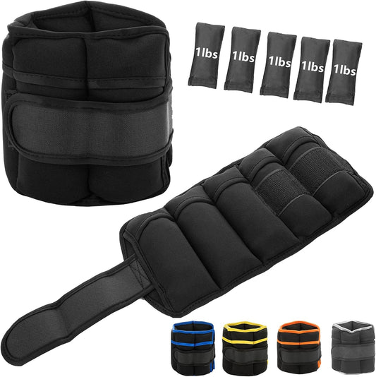 DNC Adjustable Ankle Weights - 1 Pair (7 lbs & 10 lbs) for Ultimate Strength Training - Versatile Removable Weights for Gym, Workout & Fitness for Men & Women